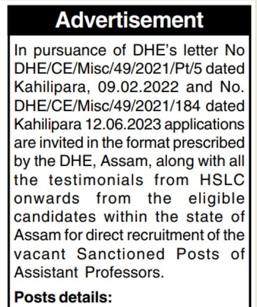 Govt Model College Recruitment 2024
