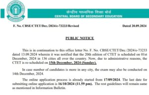 CTET December 2024 Notification